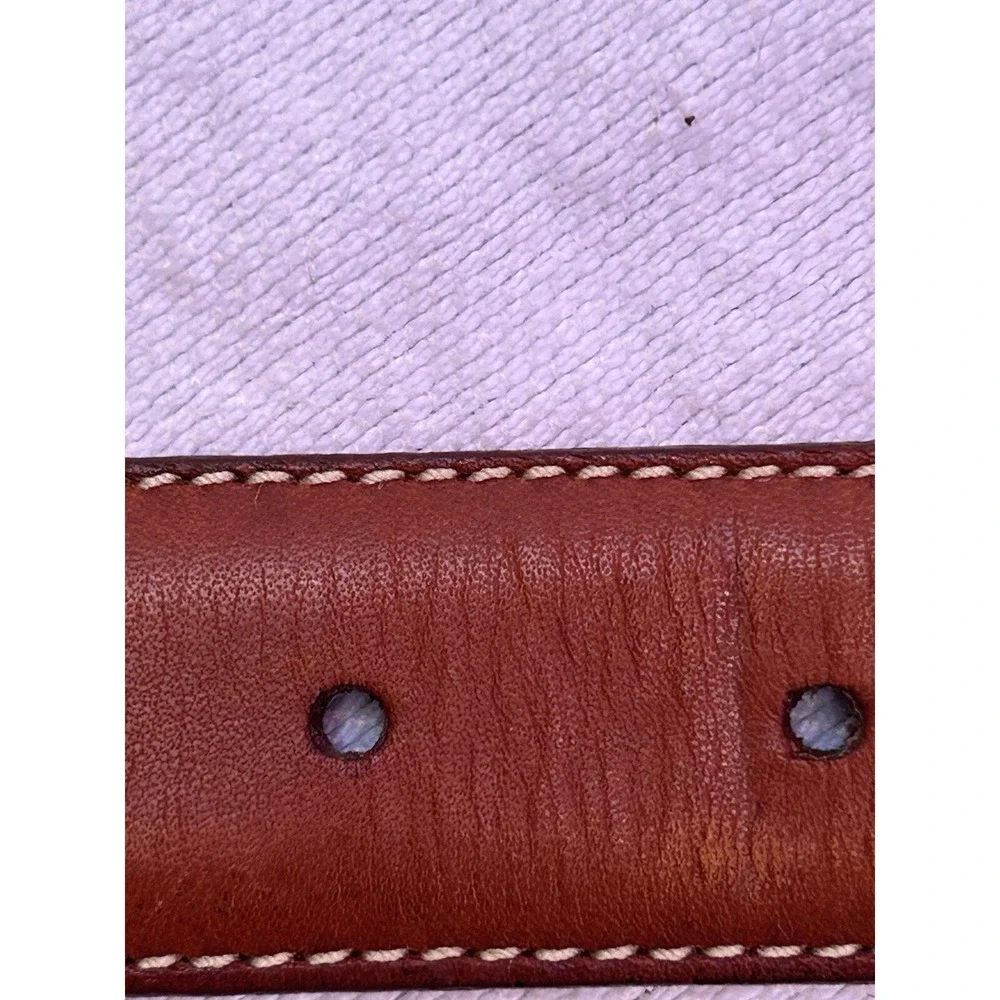 Cole Haan Classic Cognac Dress Belt SZ 34 Brass Buckle Leather  USA